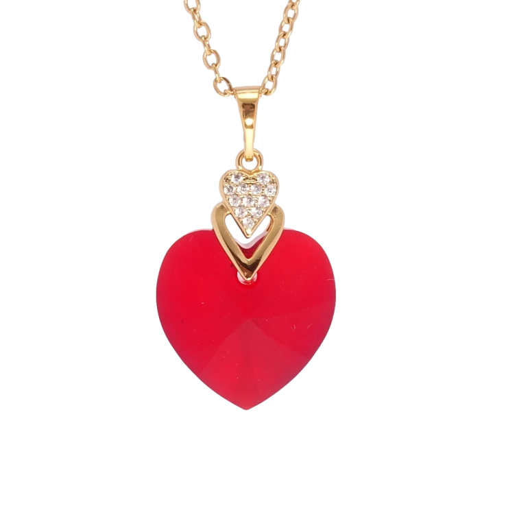 Кулон Xuping колір 18K з кр-ми Swarovski на ланцюжку Кристальне серце Siam довжина 40-45см фото №24