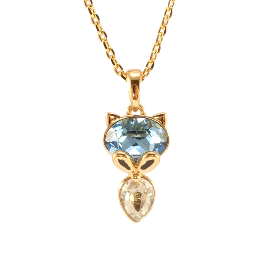 Кулон Xuping колір 18K з кр-ми Swarovski на ланцюжку Лиса з кристалами Clear та Aquamarine довжина 40-45см фото №1