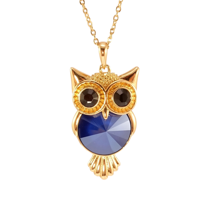 Кулон Xuping колір 18K з кр-ми Swarovski на ланцюжку Сова з кристалом Royal Blue довжина 40-45см фото №15 Кулон Xuping колір 18K з кр-ми Swarovski на ланцюжку Сова з кристалом Royal Blue довжина 40-45см фото №15