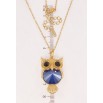 Кулон Xuping колір 18K з кр-ми Swarovski на ланцюжку Сова з кристалом Royal Blue довжина 40-45см фото №2