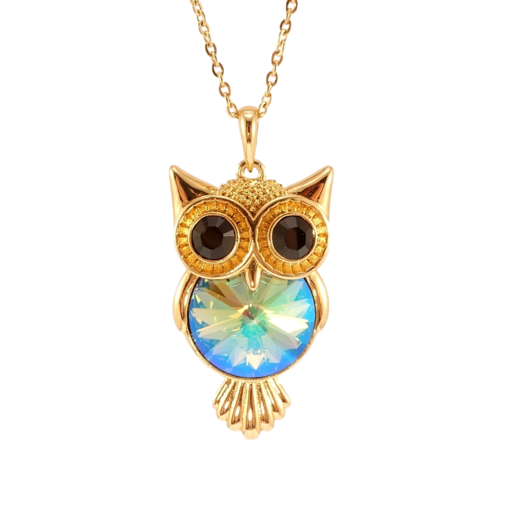 Кулон Xuping колір 18K з кр-ми Swarovski на ланцюжку Сова з кристалом Erinite Shimmer довжина 40-45см фото №13