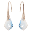 Сережки Xuping колір Родій з кристалами Swarovski французький замок "Фігурний кристал Aquamarine" фото №2