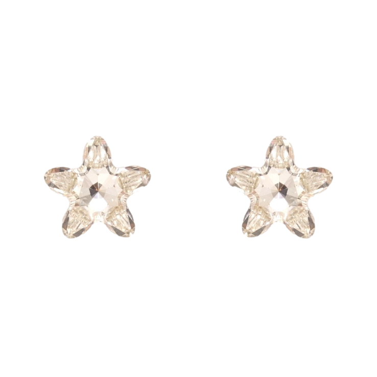 Сережки Xuping колір Родій з кристалами Swarovski пусети Кристальні квіточки Clear фото №4