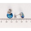 Серьги Xuping цвет Родий с кристаллами Swarovski пусеты Кристалл Metallic Blue с ракушкой фото №2