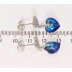 Сережки Xuping колір Родій з кристалами Swarovski пусети Сердечки з кристалом Bermuda Blue фото №2