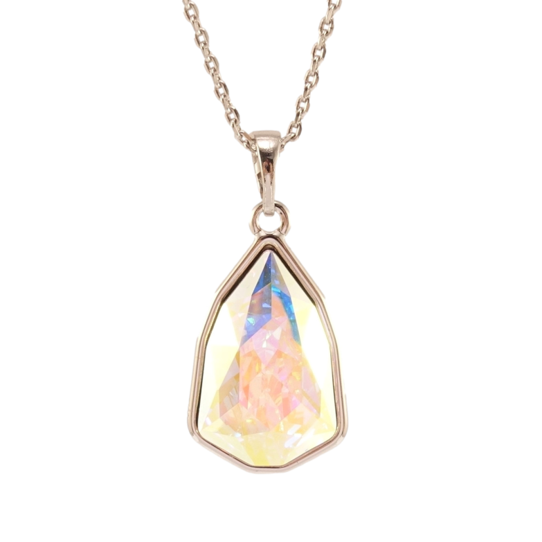 Кулон Xuping колір Родій з кр-ми Swarovski на ланцюжку Фігурний кристал АВ довжина 35-40см х 1мм фото №1