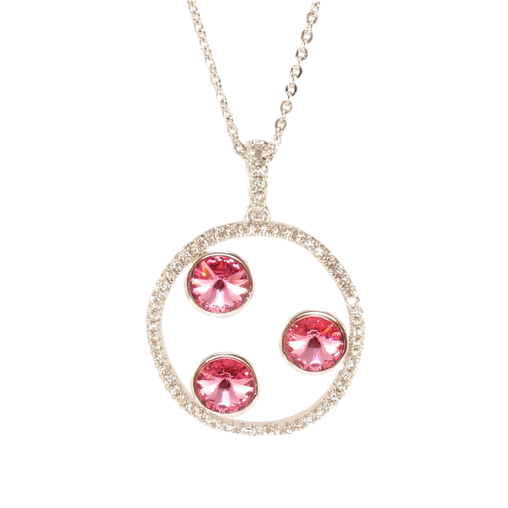 Кулон Xuping колір Родій з кр-ми Swarovski на ланцюжку Каблучка з кристалами Rose довжина 40-45см х 1мм фото №6