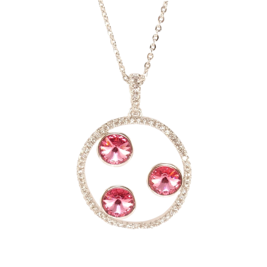 Кулон Xuping колір Родій з кр-ми Swarovski на ланцюжку Каблучка з кристалами Rose довжина 40-45см х 1мм фото №1