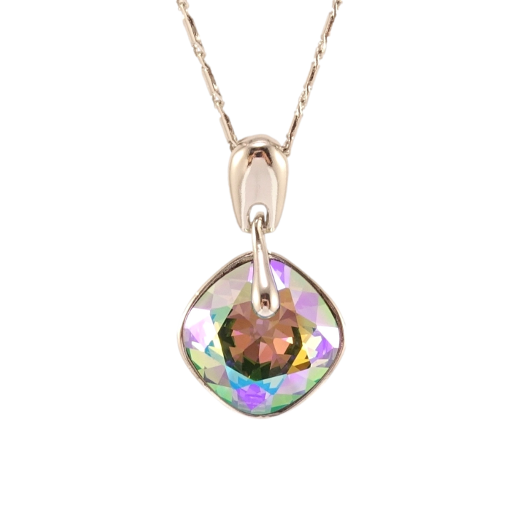 Кулон Xuping колір Родій з кр-ми Swarovski на ланцюжку Кристал Erinite Shimmer довжина 41-46см х 2мм фото №15