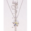 Кулон Xuping колір Родій з кр-ми Swarovski на ланцюжку Кристальна зірка АВ довжина 39-44см х 1мм фото №2