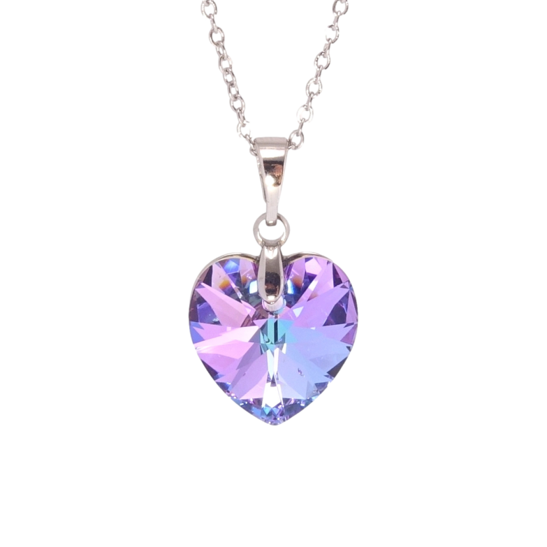 Кулон Xuping цвет Родий с кр-ми Swarovski на цепочке Кристальное сердце Paradise Shine длина 50-55см х 1мм фото №1