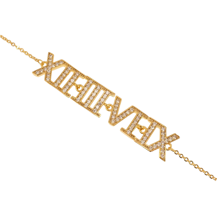 Браслет Xuping Позолота 18K Римские цифры длина с доп.цепочкой 16,5-19,5см х 1мм фото №3