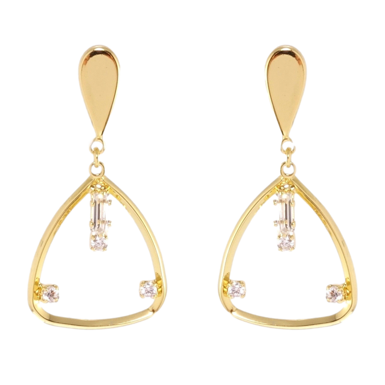 Серьги Xuping QQMM Позолота 14K пусеты Декоративные треугольники фото №8