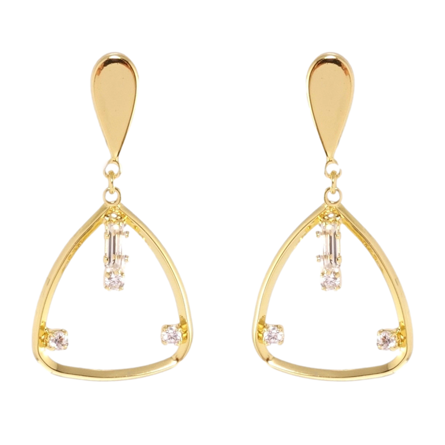 Сережки Xuping QQMM Позолота 14K пусети Декоративні трикутники фото №1