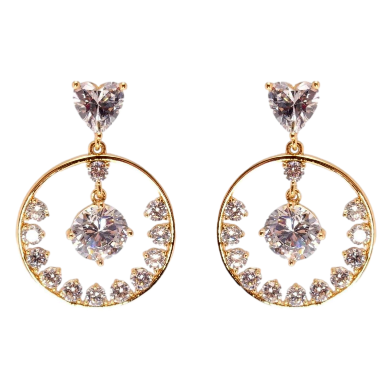 Сережки Xuping QQMM Позолота 18K пусети Пилкість сердець фото №1