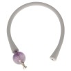 Браслет Xuping Родий Серый каучуковый шнур с сиреневой бусиной длина 18см х 4мм; ø 12мм фото №2
