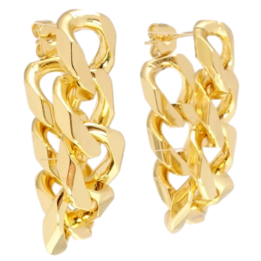 Серьги Xuping QQMM Позолота 14K пусеты Цепочка на одну сторону фото №1