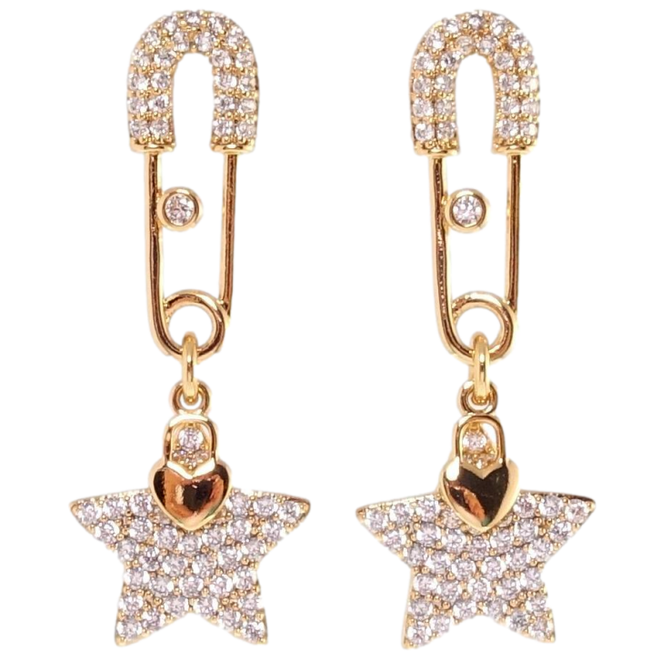 Серьги Xuping QQMM Позолота 18K пусеты Булавки со звездами фото №7