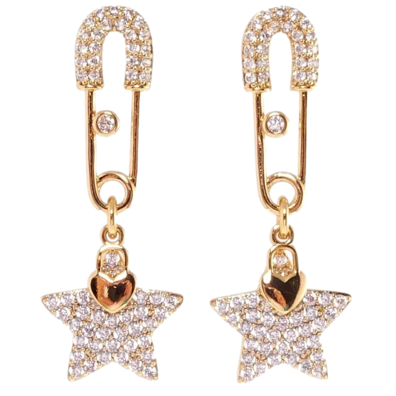 Серьги Xuping QQMM Позолота 18K пусеты Булавки со звездами фото №14