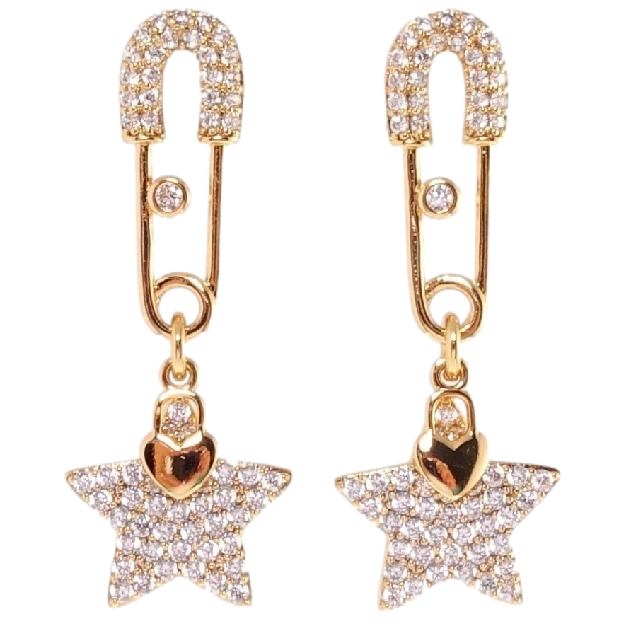 Серьги Xuping QQMM Позолота 18K пусеты Булавки со звездами фото №1