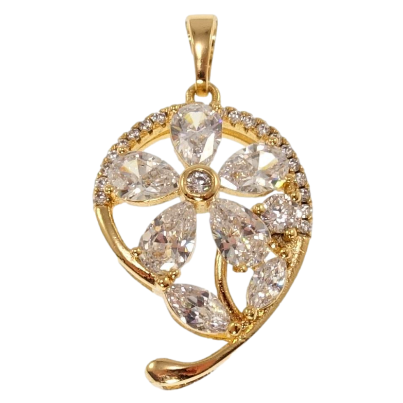 Кулон Xuping Позолота 18K Цветок с кристаллов в окантовке лепестка для цепочки до 5мм фото №1