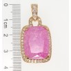 Кулон Xuping Позолота 18K Рожевий кристал в обрамленні цирконію, 23х19мм для ланцюжка до 5мм фото №3