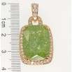Кулон Xuping Позолота 18K Салатовый кристалл в обрамлении циркония, 23х19мм для цепочки до 5мм фото №3