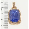 Кулон Xuping Позолота 18K Синий кристалл в обрамлении циркония, 23х19мм для цепочки до 5мм фото №3