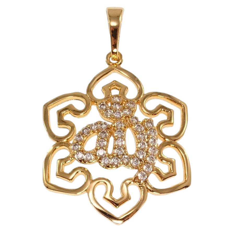 Кулон Xuping Позолота 18K Квіткова підвіска з написом Аллах для ланцюжка до 5мм фото №1