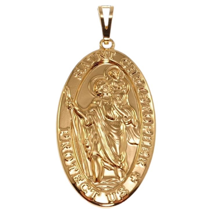Кулон Xuping Позолота 18K Ладанка Святий Крістофер Захисти Нас для ланцюжка до 7мм фото №21 Кулон Xuping Позолота 18K Ладанка Святий Крістофер Захисти Нас для ланцюжка до 7мм фото №21