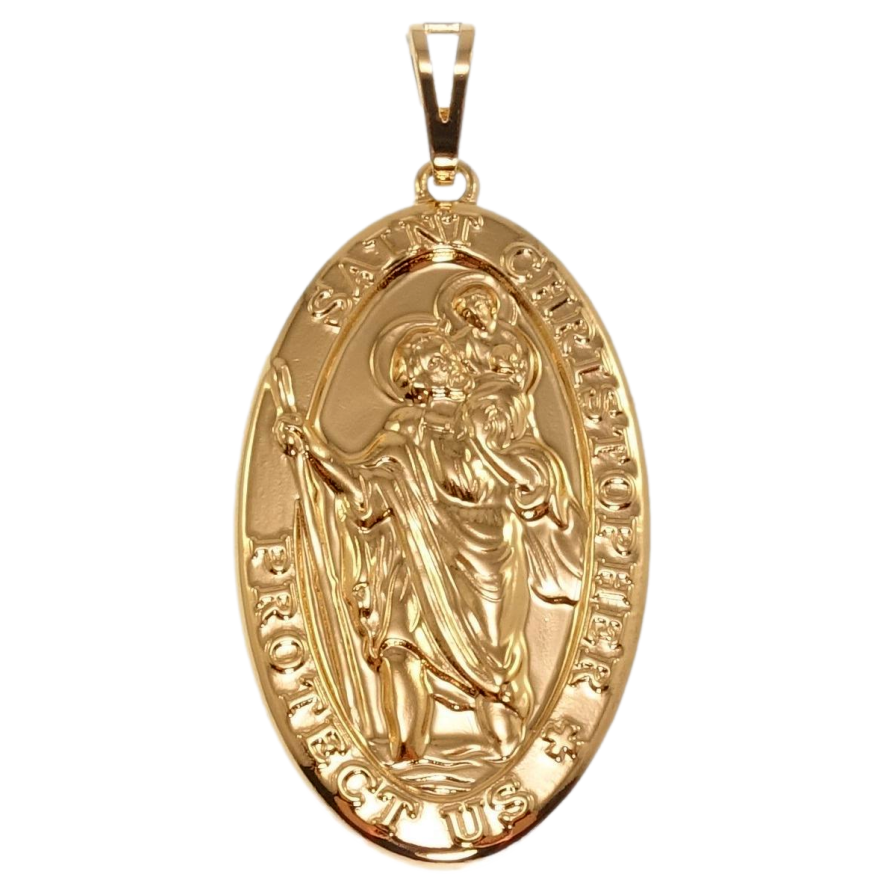 Кулон Xuping Позолота 18K Ладанка Святий Крістофер Захисти Нас для ланцюжка до 7мм фото №1