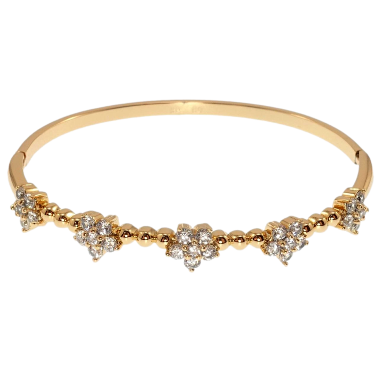 Браслет Xuping Позолота 18K Кристальные цветочки ø 6см фото №11