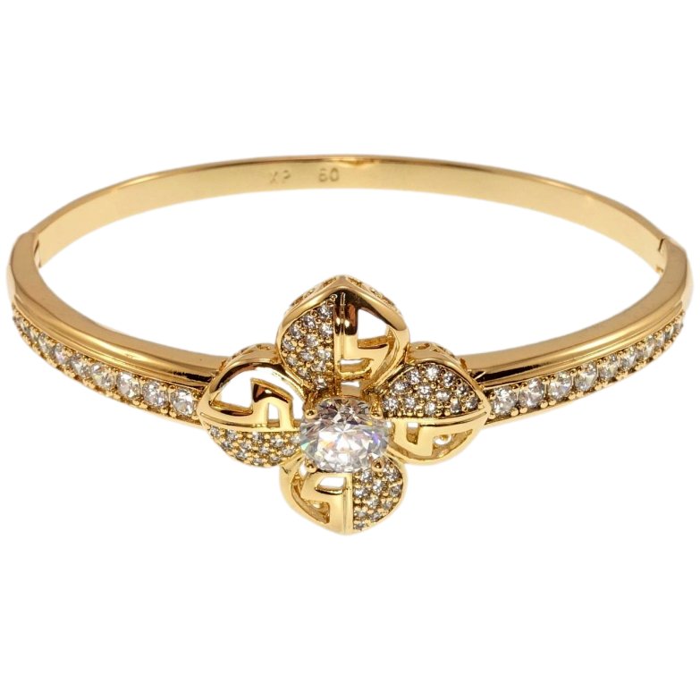 Браслет Xuping Позолота 18K Цветок с инкрустацией цирконием ø 6см фото №1