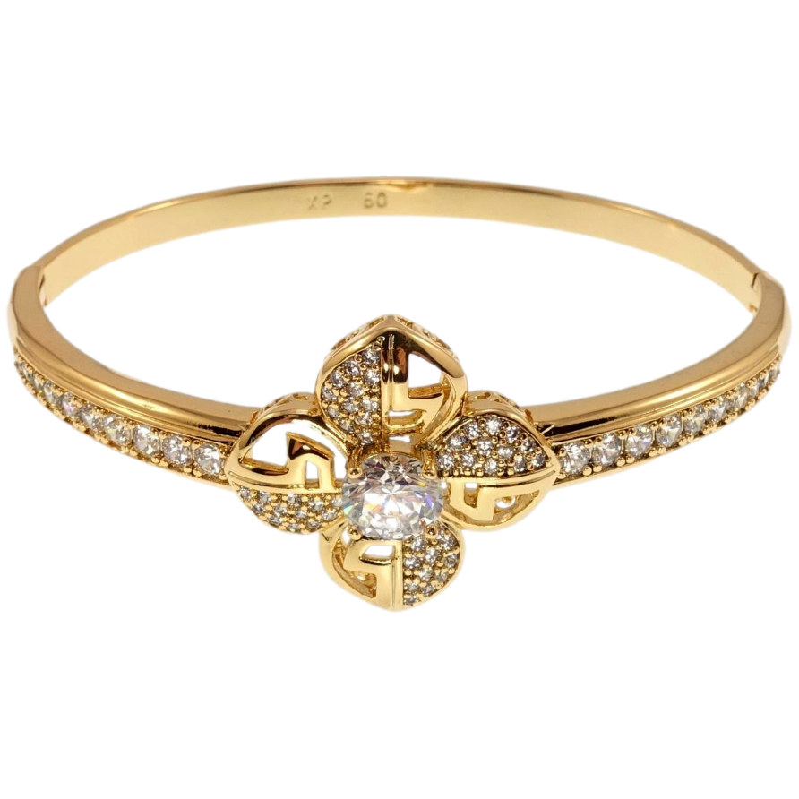 Браслет Xuping Позолота 18K Цветок с инкрустацией цирконием ø 6см фото №1