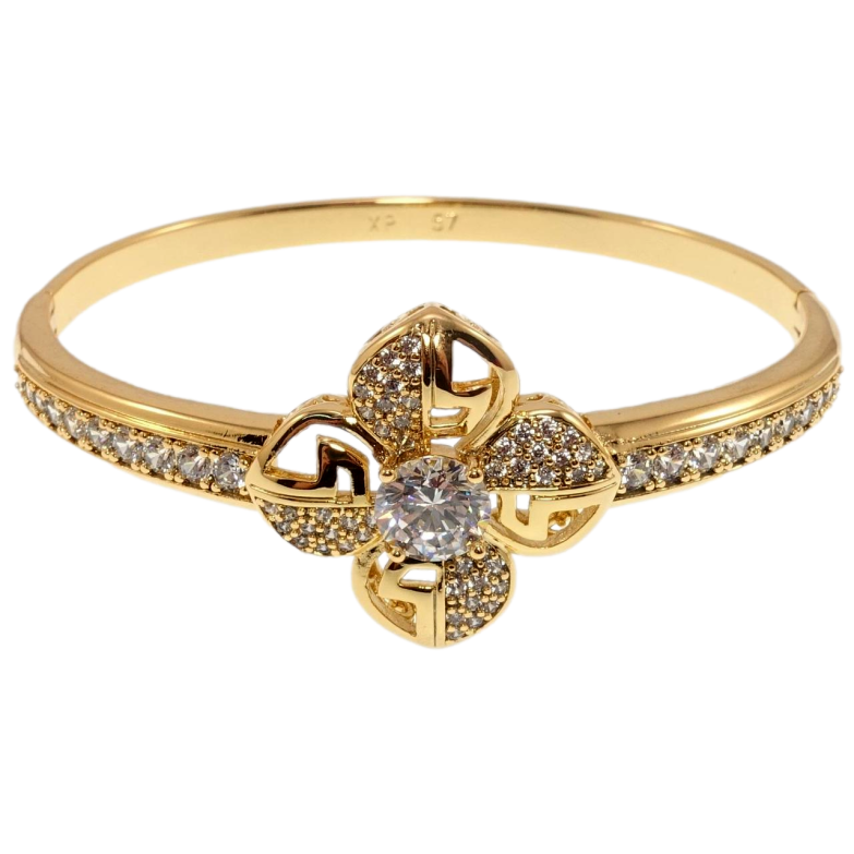 Браслет Xuping Позолота 18K Цветок с инкрустацией цирконием ø 5,7см фото №3