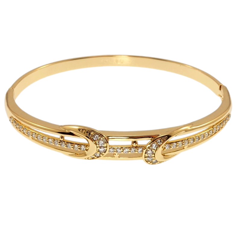 Браслет Xuping Позолота 18K Лаконічний орнамент із цирконієм ø 6см фото №1