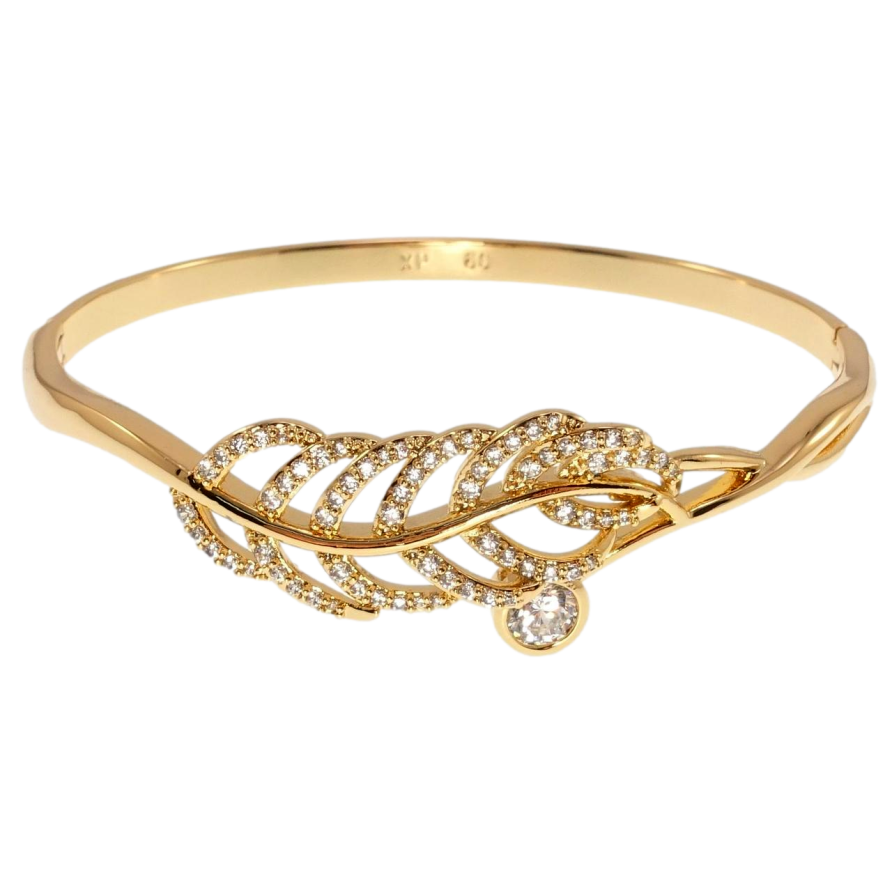 Браслет Xuping Позолота 18K Перо с цирконием ø 6см фото №1