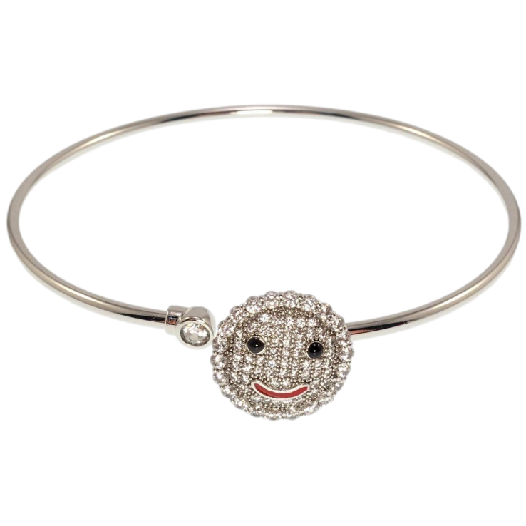 Браслет Xuping Родій Смайлик, що повертається з цирконієм і емаллю ø 6,4см фото №15