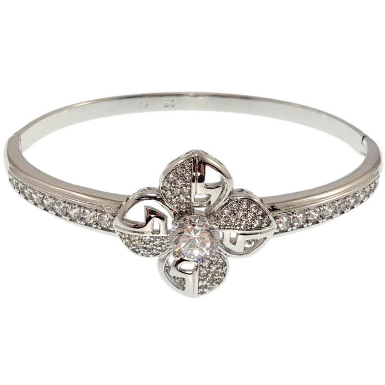 Браслет Xuping Родий Цветок с цирконием ø 6см фото №1