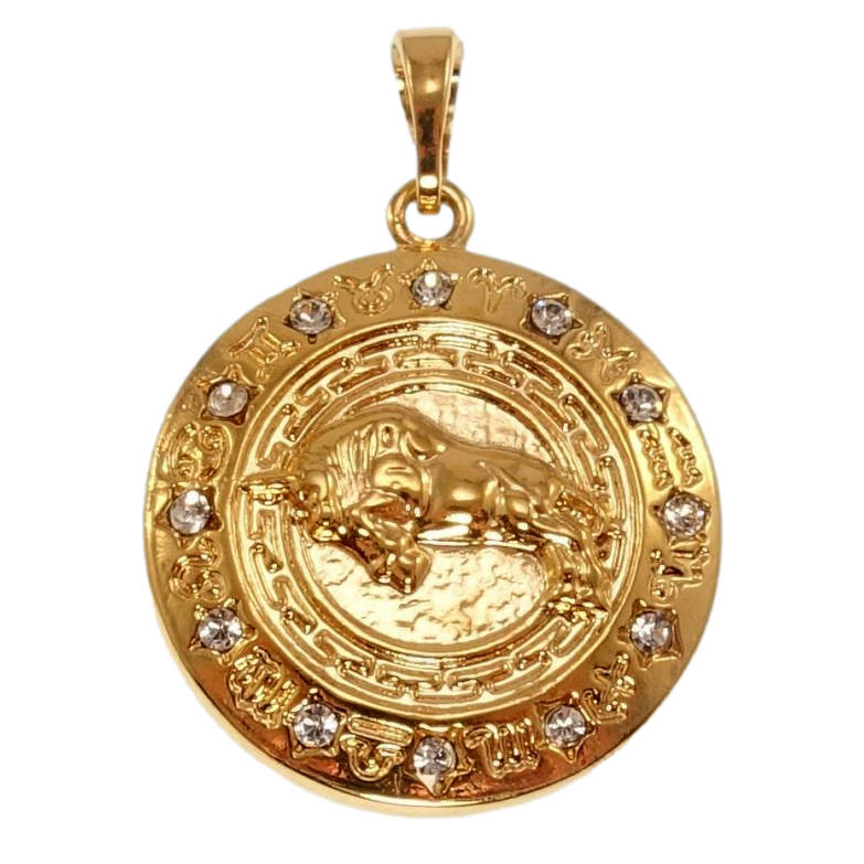 Кулон Xuping Позолота 18K Медальон Знак Зодиака Бык для цепочки до 5мм фото №1