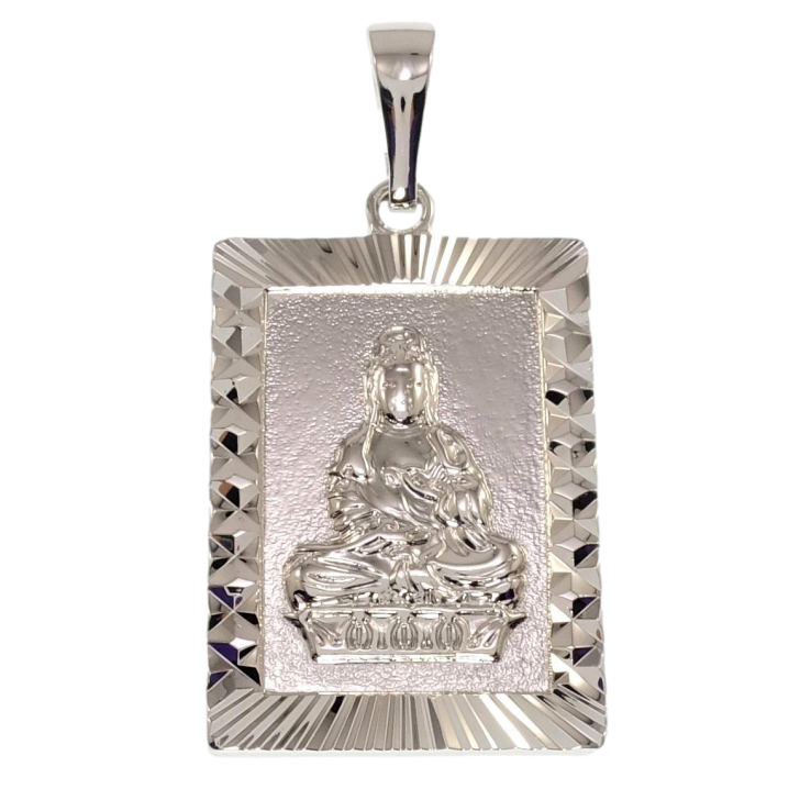 Кулон Xuping Родій Будда з ієрогліфом для ланцюжка до 9мм фото №3