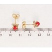 Серьги Xuping Позолота 18K пусеты Красная бусина в цветке с кристаллов фото №2