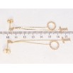 Серьги Xuping Позолота 18K пусеты Буква Т с колечком на цепочках фото №2