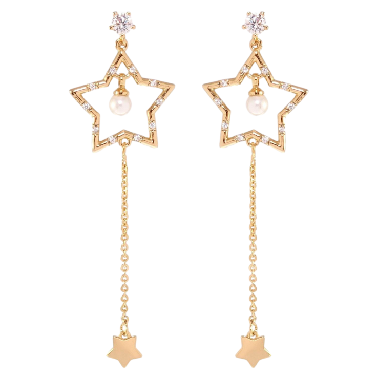 Серьги Xuping Позолота 18K пусеты Блеск звезды фото №5