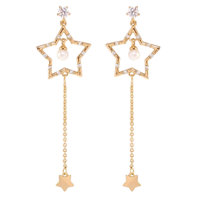 Серьги Xuping Позолота 18K пусеты Блеск звезды фото №1