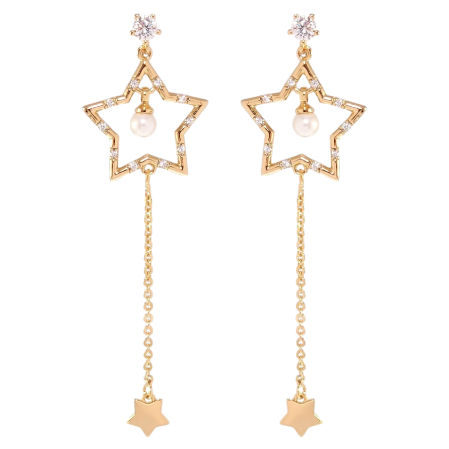 Серьги Xuping Позолота 18K пусеты Блеск звезды фото №1