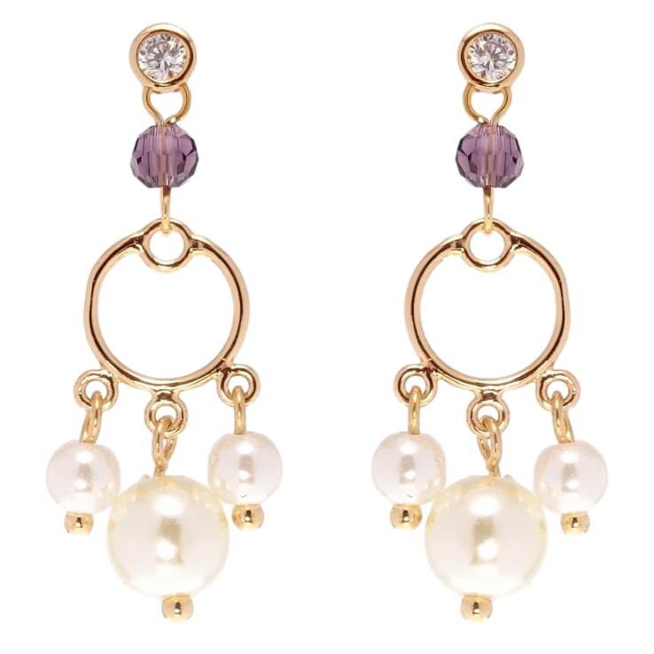 Серьги Xuping Позолота 18K пусеты Декоративные жемчужные подвески фото №2