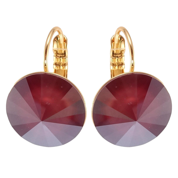 Сережки Xuping колір 18K з кристалами Swarovski французький замок Кристали Royal Red ø 14мм фото №19