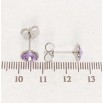 Сережки Xuping колір Родій з кристалами Swarovski пусети Кристал Provence Lavender ø 8мм фото №2