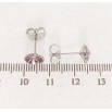 Сережки Xuping колір Родій з кристалами Swarovski пусети Кристал Antique Pink ø 8мм фото №2